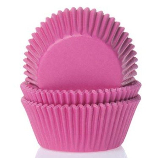 Mini capsula cupcake rosa choque 50 unidades casa de maria