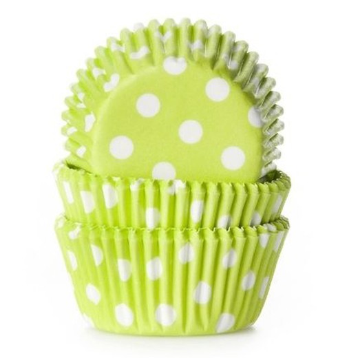 Mini green polka dot cupcake capsule 60 units house of marie