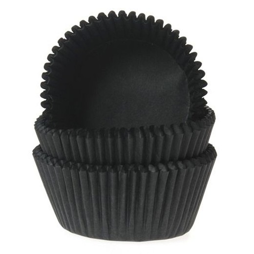 Mini capsule per cupcake nere da 60 unità house of marie