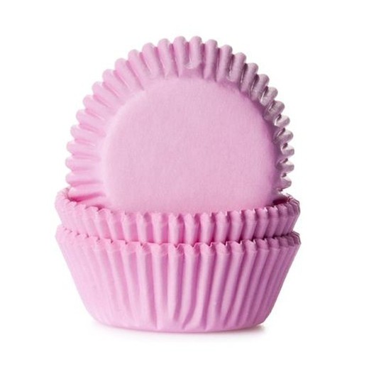 Mini cápsula de cupcake rosa claro 60 unidades casa de maria
