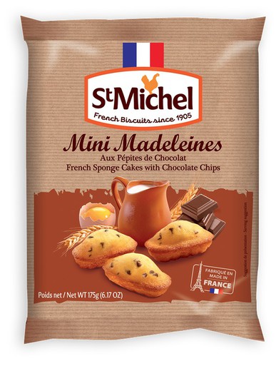 Mini magdalenas tradicionales con pepitas de chocolate 175 g saint michel