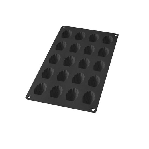 Lekue 20 cav silicone shell mini muffin mold black