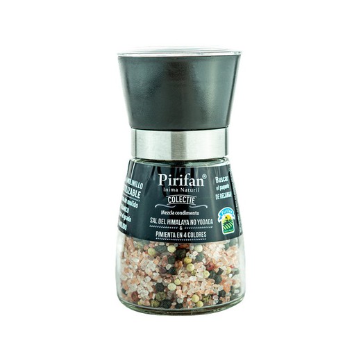 Moedor de sal rosa do Himalaia 4 pimentas pirifan 180 grs