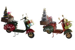 Moto Metálica Decoración Navidad Vintage 17x7x15