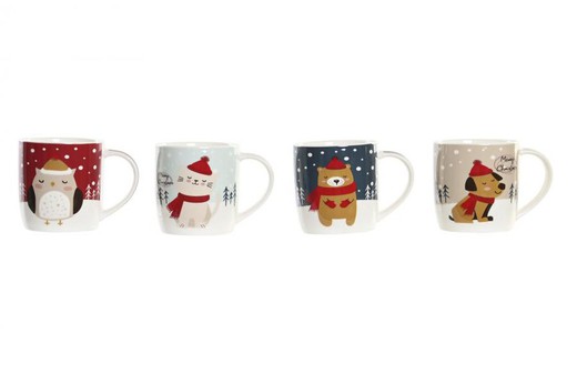 Mug Porcelana Navidad Animales 350 ml Especial Regalo Navidad