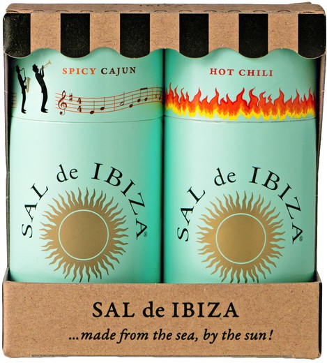 Ibiza zout cadeaupakket pittige cajun & Spaanse peper 150 gram