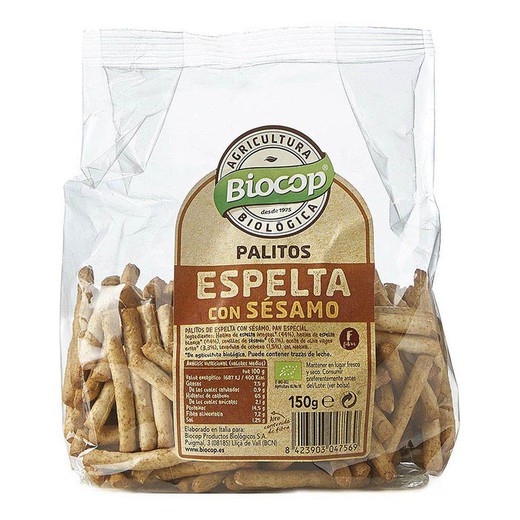 Palitos trigo espelta sesamo biocop 150 g bio ecológico