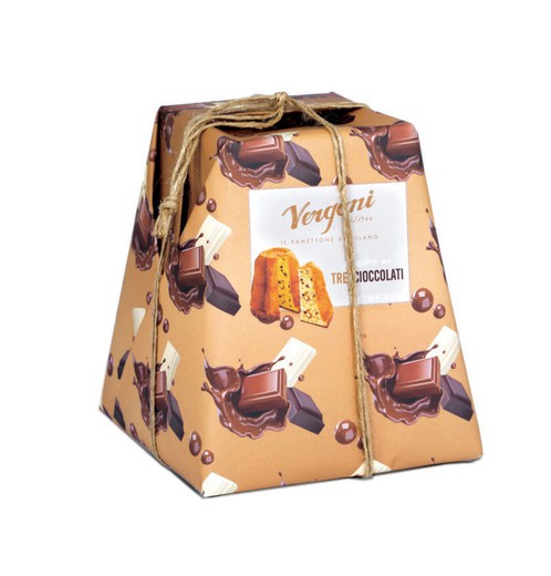 Pandoro con Chocolate Gourmet Vergani Tres Chocolates 750 grs