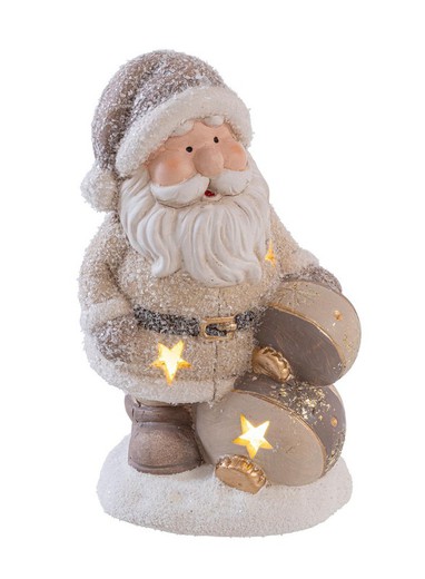 Santa Claus With Ceramic Led Lights Bizzotto