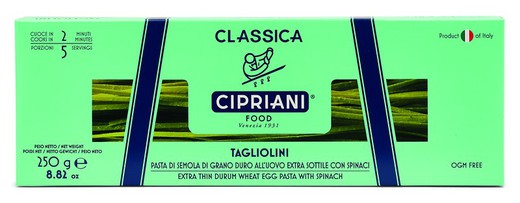 Pasta cipriani tagliolini spinaci 250 gr