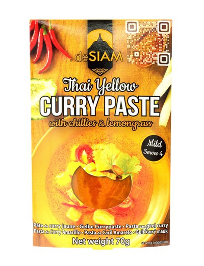 Macarrão curry amarelo 70g comida tailandesa