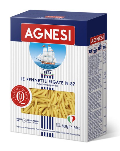 Pasta Italiana Pennette Rigate Box 500G Agnesi