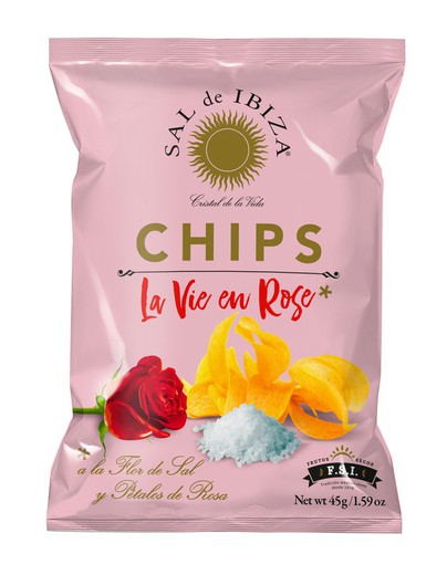Chips de pommes de terre vie en rose sel d'ibiza 45 grs