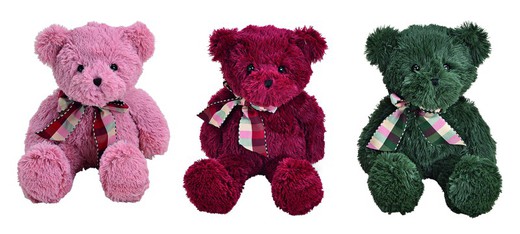 Peluche Oso Navidad Rosa Rojo y Verde G Wurm