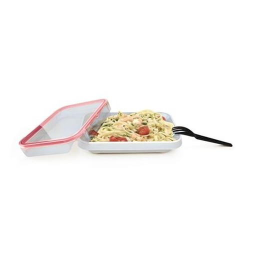 Lunchbox piatto ermetico 0,6l coperchio trasparente facile da aprire