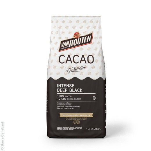 Intens diep zwart cacaopoeder 1 kg van houten