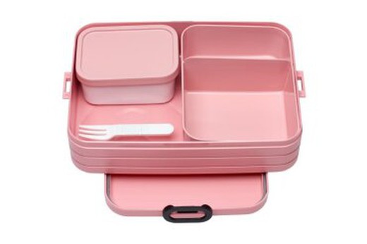 Μεγάλο κουτί μεσημεριανού γεύματος bento take a break box - σκανδιναβικό ροζ