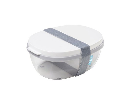Specjalne pudełko na lunch z sałatką w kształcie elipsy - białe