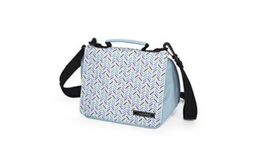 Lunchbag lunch bag smart geometric herringbone blue iris