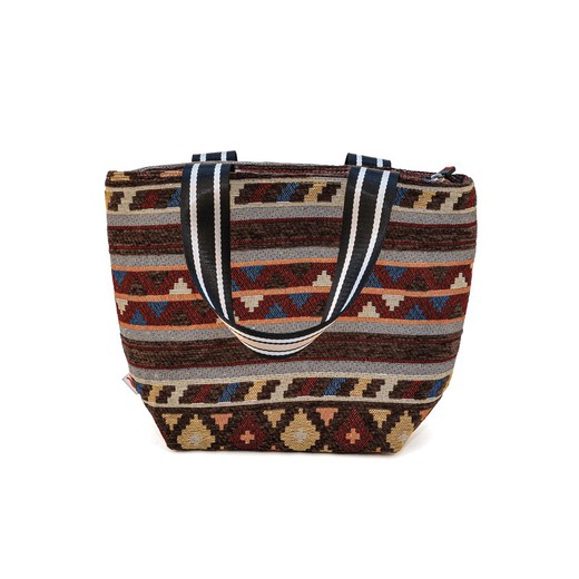 Food Carrier Lunchbag Tote Kilim Border Bordeaux without Iris containers