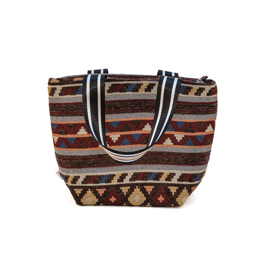 Food Carrier Lunchbag Tote Kilim Border Bordeaux χωρίς δοχεία Iris