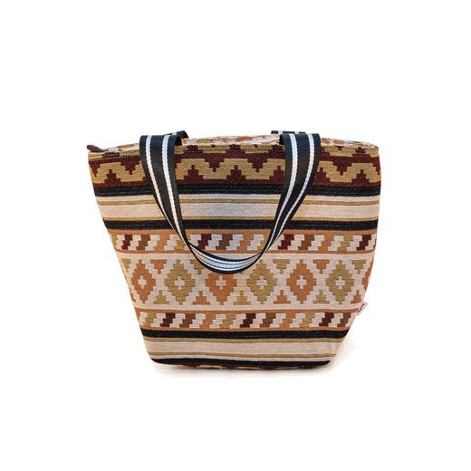 Portacomida Lunchbag Tote Kilim Cenefa Naranja sin contenedores Iris