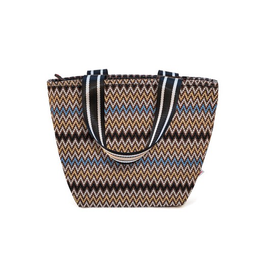 Lunchbag Tote Kilim Zigzag Blue Food Carrier without Iris Containers