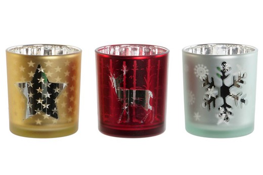 Crystal Candle Holder 7x7x8 Christmas Star