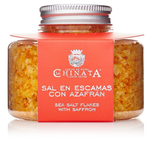 Salt in flakes with saffron la chinata 120 grs