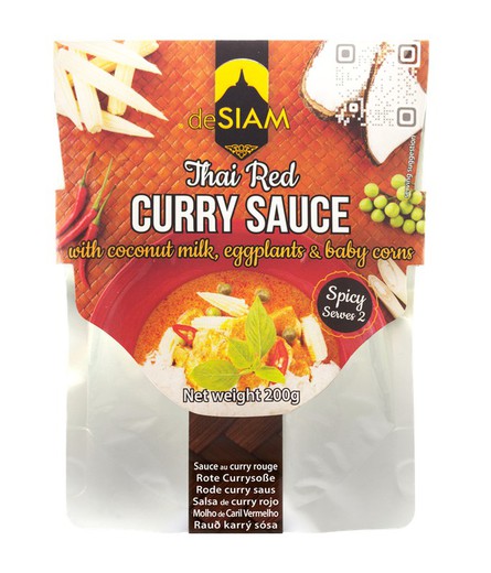 Röd currysås med grönsaker 200 g thailändsk mat