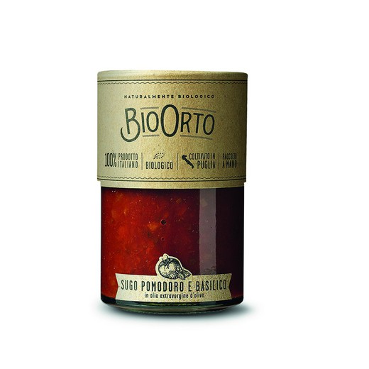 Salsa de tomate bio con Albahaca Bio Orto 370 ml