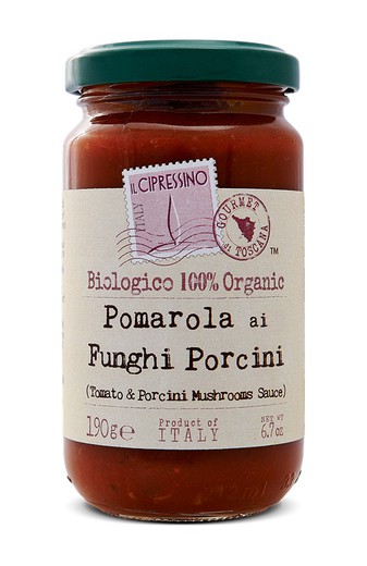 Pomarola sås med funghi bio il cipressino 190 grs