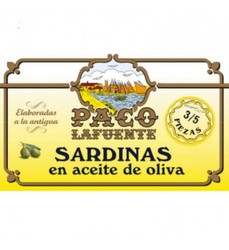 Sardines à l'huile d'olive 3/5 pièces paco lafuente ol125 g