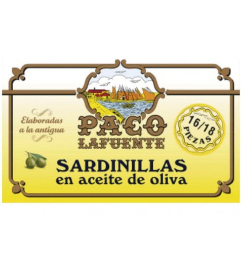 Sardinillas aceite de oliva 16-18 pz paco lafuente ol125 g
