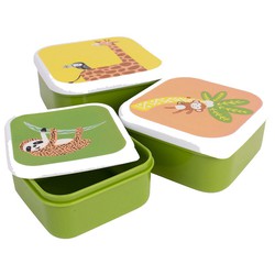 Set of 3 Children's Lunch Boxes Melamine Jungle Ladelle