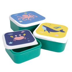 Set of 3 Ocean Ladelle Melamine Children's Lunch Boxes