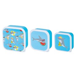 Set of 3 Children's Lunch Boxes Melamine Sharks Ladelle