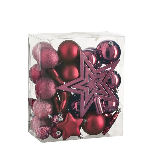 Set 40 Bolas Minis Fucsia Decoración Arbol Navidad Edelmann