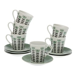Set of 6 Erna Porcelain Coffee Cups with Milk