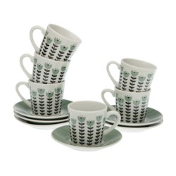 Set of 6 Erna Porcelain Coffee Cups