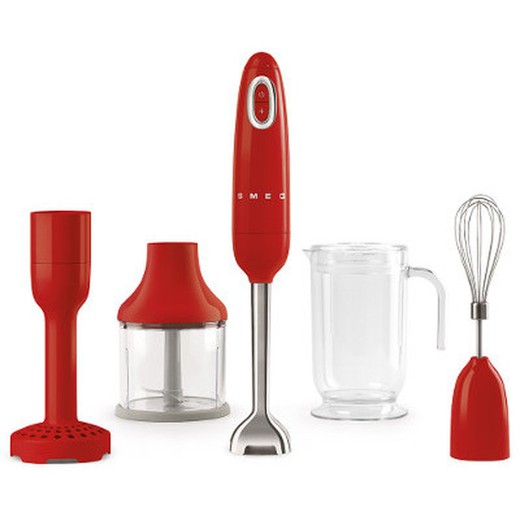 Conjunto de liquidificador Smeg Retro Chopper em vermelho