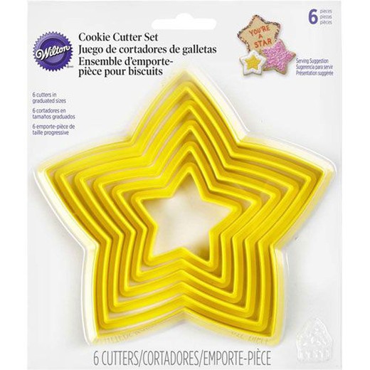 Wilton star cookie cutter set 6 pcs