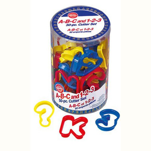 Cookie cutter set letters and numbers set 50 units wilton