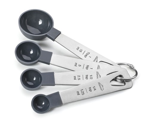 Set of 4 Pastry Measuring Spoons Gray Lacor