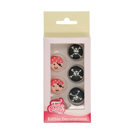 Pirate dessert decoration set 12 funcakes