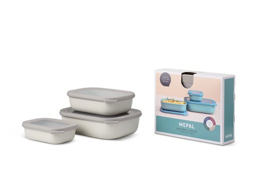 Cirqula rect lunch box set 3 pcs (500+1000+2000) nordic white mepal