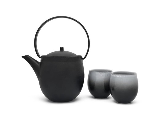 Set sendai teapot 1.2l + 2 cups porcelain bredemeijer