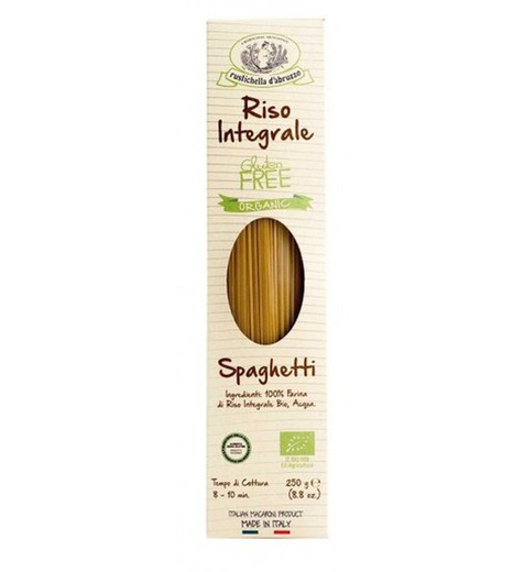Σπαγγέτι καφέ ρυζιού χωρίς γλουτένη rustichella d'abruzzo 250 gr bio