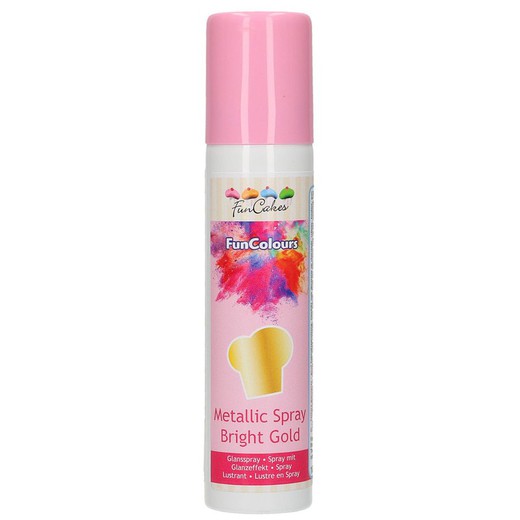 Funcakes bright gold food color spray 100 ml