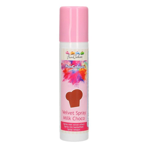 Funcake melkchocolade velvet food colour spray 100 ml